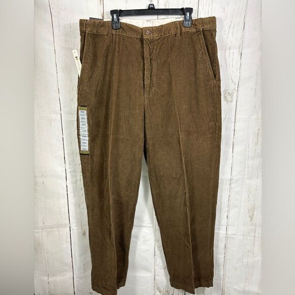 CROFT & BARROW Men's 40 x 32 Corduroy Pants Flat Front Comfort Fit - Picture 1 of 11